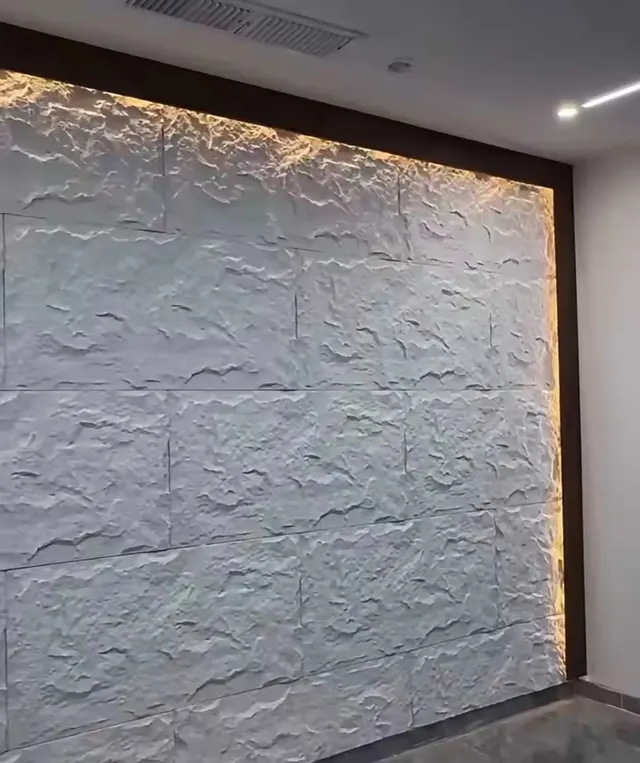 بديل حجر رمادي بإطار LED